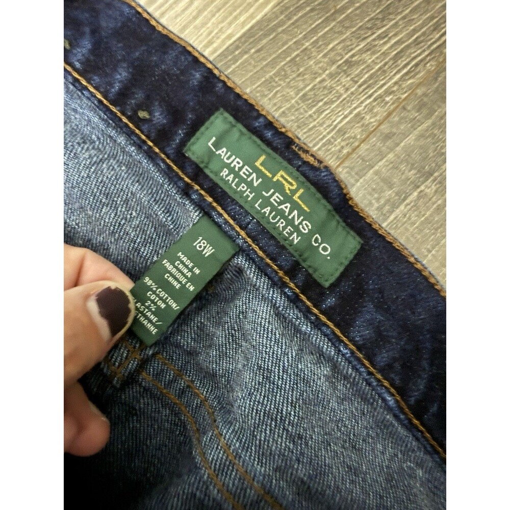 LRL LAUREN Ralph Lauren Jeans Co. Women's 18W Classic Straight Dark Wash Stretch - Picture 3 of 7